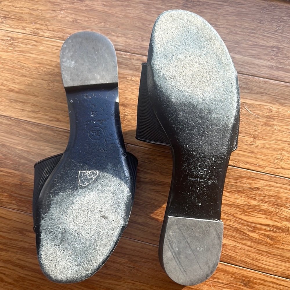 CHANEL Black Slide Sandals - Picture 2 of 5